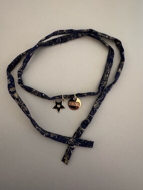 Dior Navy & Gold Charms Tie Bracelet